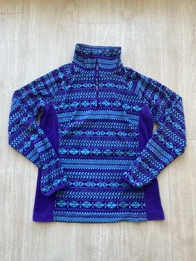 Columbia Sportswear Women's Medium Purple Teal Isle Fleece Quarter Zip Pullover